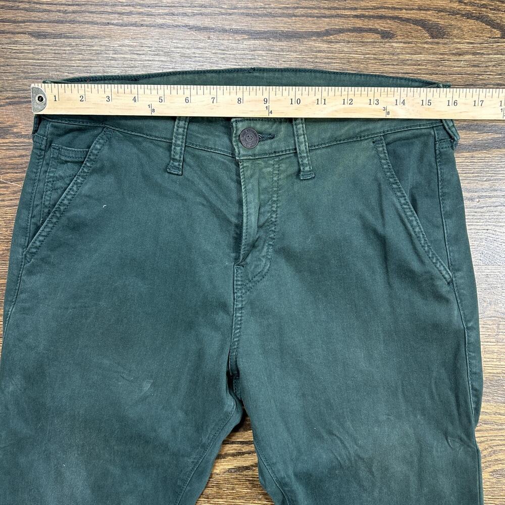 True Religion Pants Mens 30 Green Logan Relaxed Taper Chino Stretch Casual - Picture 6 of 12